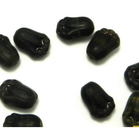 Abalorio Alargado Tonos Marrones y Negros 11x7mm Pase0,06mm