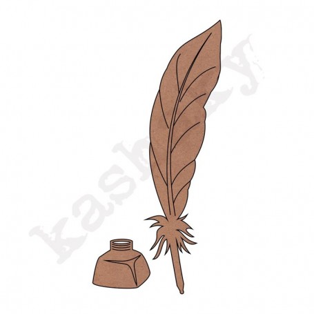 pluma y tintero 4x14