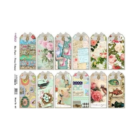 Papel de Arroz Cadence Etiquetas Shabby 30x41cm