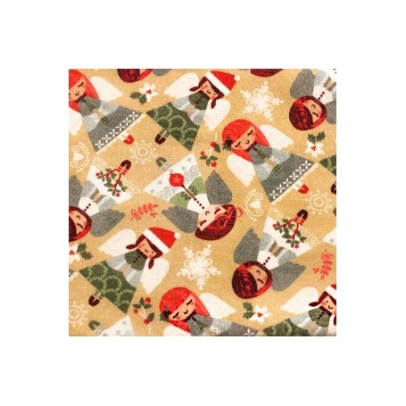 Tejido 100% Algodon Patchwork Navidad Angelitos. Ancho 1,50m Venta 10 en 10cm