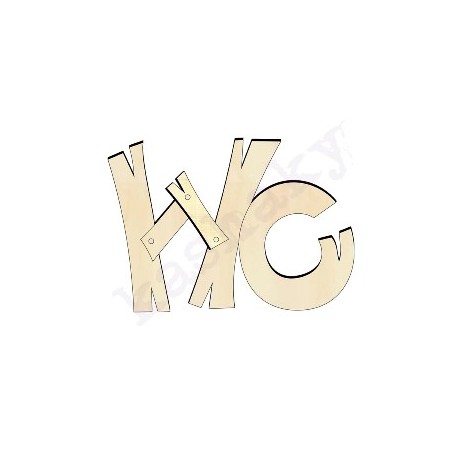 Palabra DM "WC" Letras Sueltas 19x13´5cm