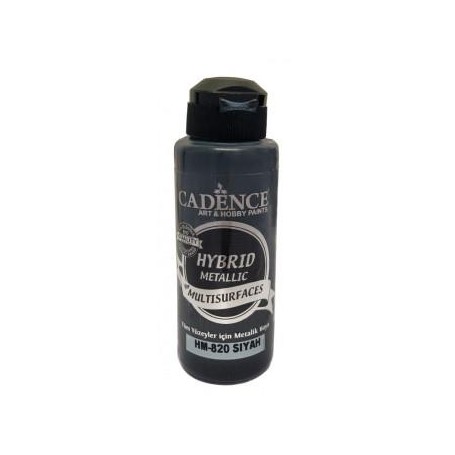 Pintura Acrílica Multisuperficie Hybrid  Metálica Cadence Negro 120ml