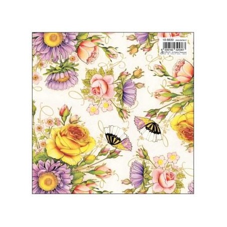 Papel Kartos Flores Primavera Oro 50x69cm