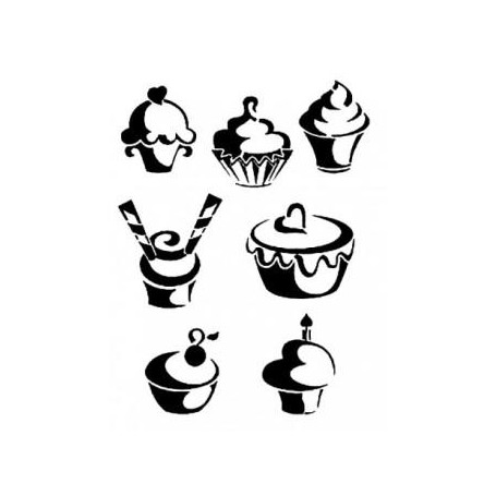 Plantilla Stencil Cadence CupCakes 21x30cm