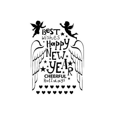 Plantilla Stencil Cadence Happy New Year 21x30cm