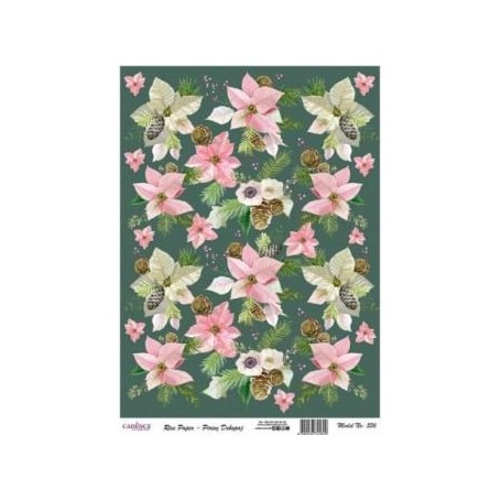 Papel de Arroz Cadence Poinsettias 30x41cm