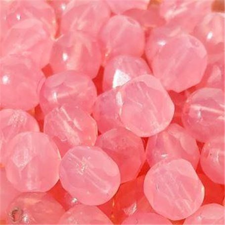 Facetada Checa Rosa Opalino 4mm.