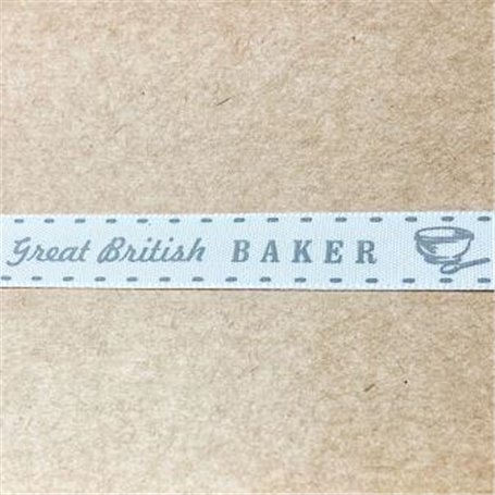 Cinta Algodon Beig y Gris, Great British Baker 15mm