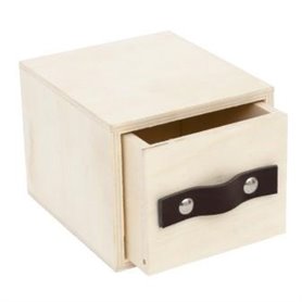 Caja Pino con Cajon 9.5x10.5x8cm