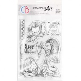 Stamping Art Set Sellos 6x8 pulgadas The Lion and the Mouse