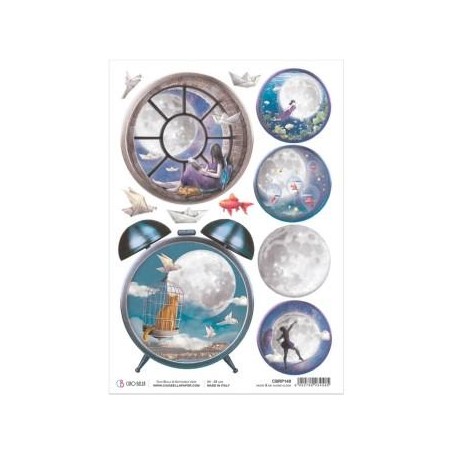 Papel de Arroz A4 Moon & Me Alarm Clock