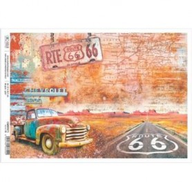 Papel de Arroz A4 Route 66 21x29,7 cm