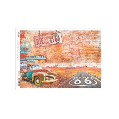 Papel de Arroz A4 Route 66 21x29,7 cm