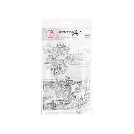 Stamping Art Set Sellos 4x6 pulgadas Fraises et fleurs savages