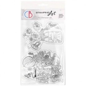 Stamping Art Set Sellos 4x6 pulgadas Thé et mon fleurs