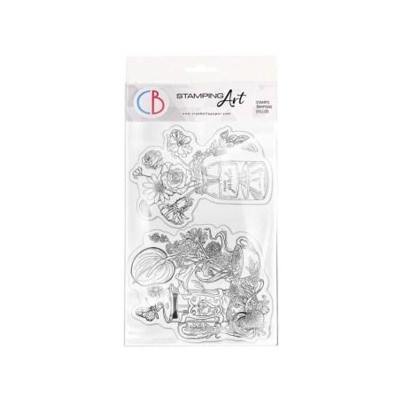 Stamping Art Set Sellos 4x6 pulgadas Thé et mon fleurs