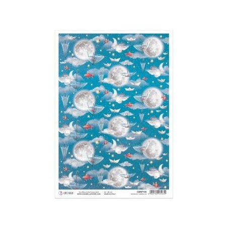 Papel de Arroz A4 Moonlight Umbrellas 21x29,7 cm