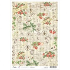 Papel de Arroz A4 Country strawberries 21x29,7 cm