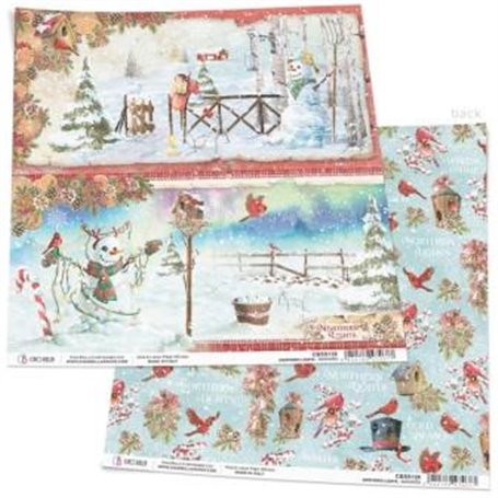 Paper Sheet Snowmen Paper 30x30 Cm