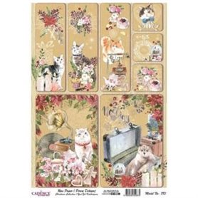 Papel de Arroz Cadence Navidad Gatos 30x41cm