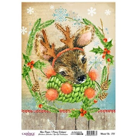 Papel de Arroz Cadence Navidad Bambi 30x41cm