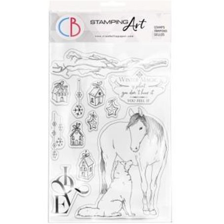 Winter Magic Stamping Art Set Sellos 6x8 pulgadas Design 