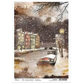 Papel de Arroz A4 Home Memorable Snowy Day 21x29,7 cm