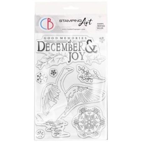 December & Joy Stamping Art Set Sellos 4x6 pulgadas