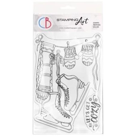 Let's Get Cozy Stamping Art Set Sellos 4x6 pulgadas