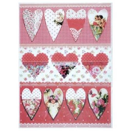 Papel de Arroz Cadence Corazones 30x41 cm