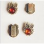 Entrepieza Buho Zamak Con Piedra Naranja 19x15mm Pase 10mm