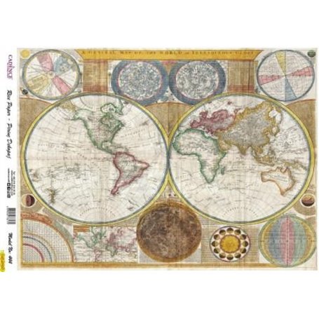 Papel de Arroz Cadence Mapa Mundi 30x41 cm. Ref. 444