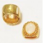 Pieza Regaliz Oval Oro Brillante con Tacha Beig