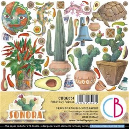 Coleccion Ciao Bella, Sonora Fussy Cut Pad 6x6" 