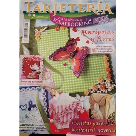 Revista tarjetería Scrapbooking mariposas y flores Nº3