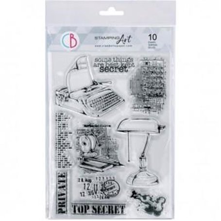 Set Sello Stamping Art  Top Secret 8x6 pulgadas