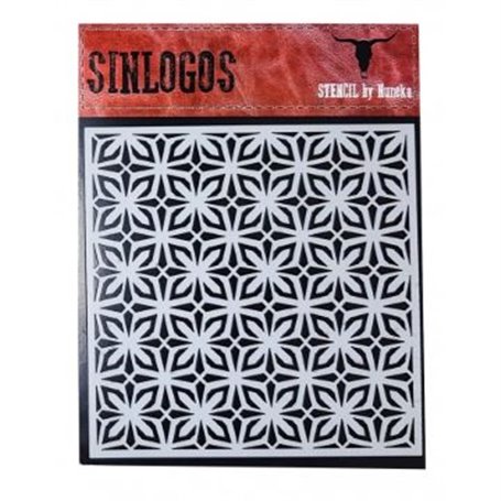 Stencil SINLOGOS by Nuneka Flores Hidráulicos 30x30cm