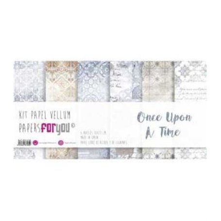 Colección Papel Vellum Scrap "ONCE UPON A TIME" 6 pap. 160gr.