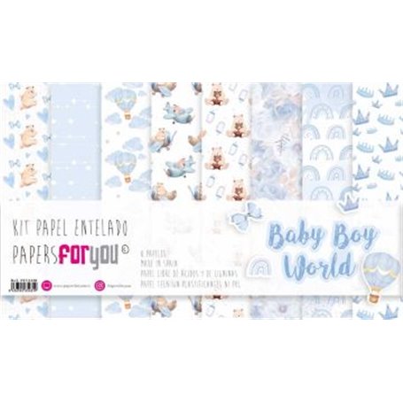 Colección Papel Vellum Scrap "BABY BOY WORLD" 6 pap. 160gr.