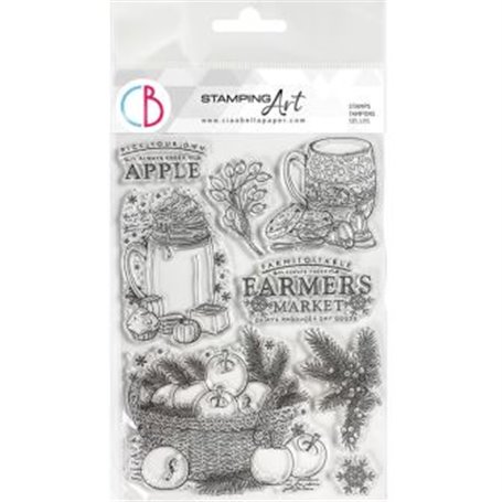 Set Sello Stamping Art Pick Your Own Apple 8x6 pulgadas