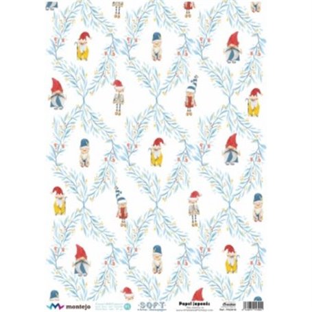 Papel de Arroz Japonés Soft Navidad SPA0918 30x41cm