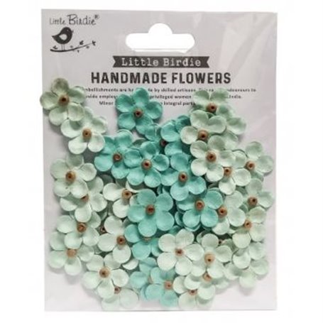 Flores Little Birdie Beaded Blooms Arctic Ice 50 piezas