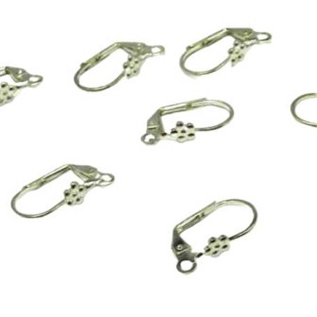 Pendiente Cierre Omega Flor Plata (precio por par)