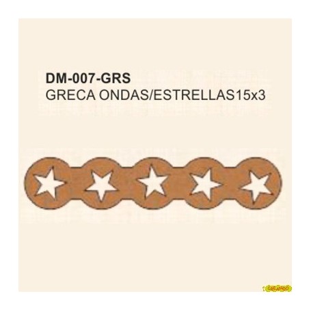 GRECA ONDAS CON ESTRELLAS 15x3CM