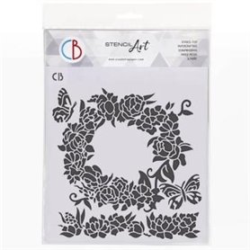 Plantilla Texture Stencil  Roses Wreath 20x20cm