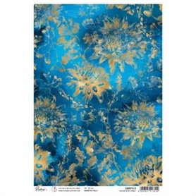 Papel de Arroz A4 Piuma Golden Blue Cobalt