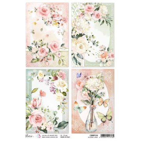 Papel de Arroz A4 Piumac Blooming cards 21x29,7 cm