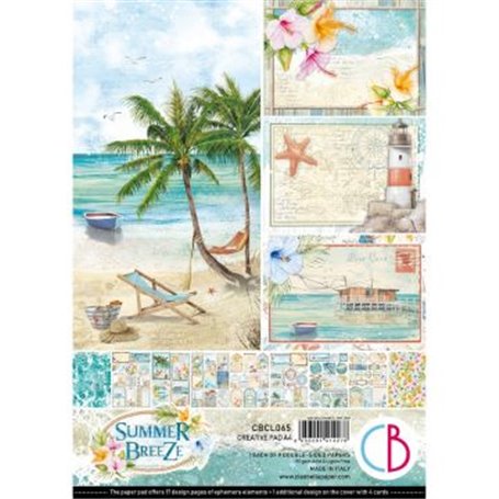 Colección Ciao Bella Summer Breeze Creative Pad A4 (9 papeles de 21x29,7 cm) 