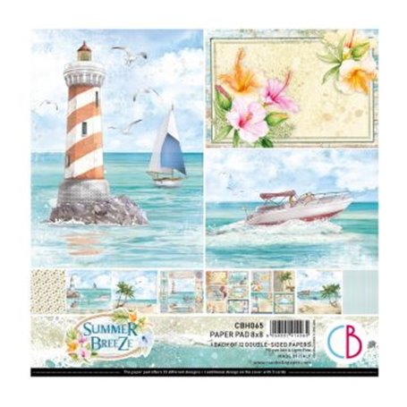 Colección Ciao Bella Summer Breeze Paper Pad 8x8 12 papeles