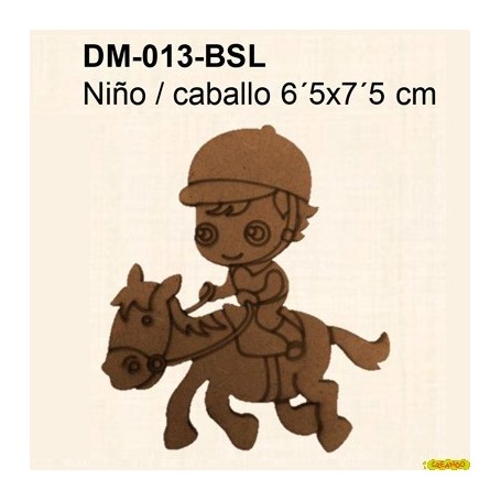 SILUETA NIÑO CON CABALLO 6,5x7,5CM